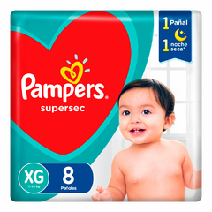 PAMPERS Pañales SUPERSEC XG x 8uns