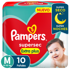 PAMPERS Pañales SUPERSEC PLUS M x 10uns