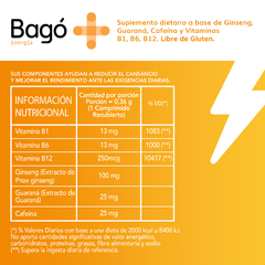 Bago+ Energia 30comprimidos - tienda online