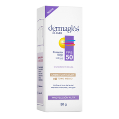 Dermaglos Solar Facial Crema Color Tono Medio FPS50+ 50gr en internet