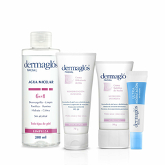 Dermaglos Kit Facial Limpieza + Hidratación para Piel Seca