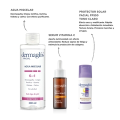 Dermaglos Kit Facial Rutina Serum Vit. C BB Cream Tono Claro - comprar online