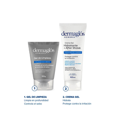 Dermaglos Kit Hombres Rutina Facial Limpieza + Hidratación - comprar online
