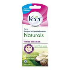 Veet Bandas Depilatorias Faciales Naturals Karite 20unidades