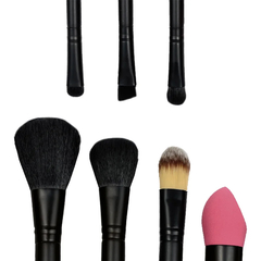 Fascino Set 7 Brochas y Pinceles para Maquillaje + Caja Metalica - comprar online