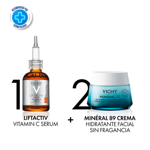 Kit Vichy Liftactiv Vitamin C Serum + Mineral 89 Crema Hidratante Facial sin Fragancia