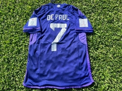 Camiseta adidas Argentina Suplente Violeta De Paul 7 2022 2023 Parches Qatar