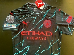 Camiseta Puma Authentic Manchester City Negra Haaland 9 2023 2024 Match - tienda online