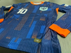 Camiseta Nike Vaporknit Holanda Manga Larga Suplente Azul Memphis Depay 10 2024 2025 Match - Roda Indumentaria