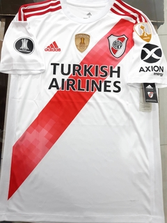 Camiseta Adidas River titular con contorno TURKISH 2019 2020 Parches Libertadores