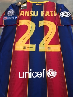 Camiseta Nike Barcelona Titular Ansu Fati #22 2020 2021 UCL