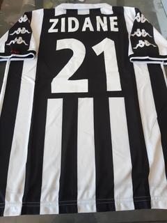 Camiseta Kappa Juventus Retro Titular Zidane (Blanco) #21 1999 2000