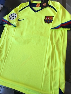 Camiseta Nike Barcelona Retro Suplente 2006 Fluor Messi #30 - Roda Indumentaria