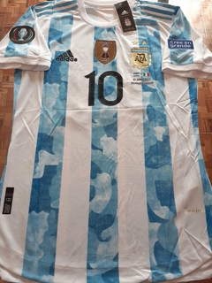 Camiseta adidas Argentina Titular Messi 10 2021 2022 HeatRdy Match Parches Finalissima