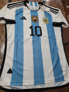 Camiseta adidas Argentina HeatRdy Titular Messi 10 2022 2023 Parche Campeon Copa America Match en internet