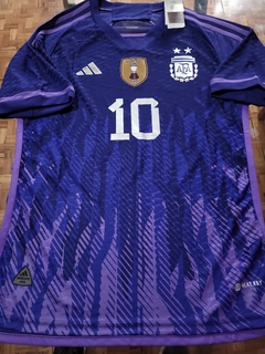 Camiseta adidas Argentina HeatRdy Suplente Violeta Messi 10 2022 2023 Parche Campeon Match
