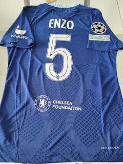 Camiseta Nike Chelsea Vaporknit Enzo Fernandez 5 Titular 2022 2023 UCL Parche Campeon Match