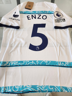 Camiseta Nike Chelsea Suplente Blanca Enzo Fernandez 5 2022 2023 Parches  Premier