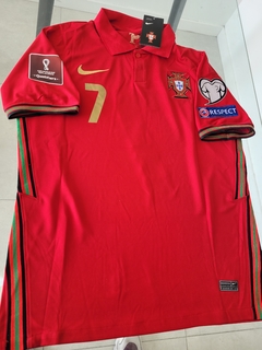 Camiseta Nike Portugal Titular Cristiano Ronaldo #7 2021 2022 Parches Qatar 2022 #RODAINDUMENTARIA - Roda Indumentaria