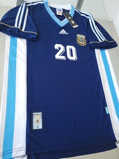 Camiseta adidas Retro Argentina Suplente Azul 1998 Gallardo 20 - Roda Indumentaria