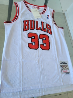 Musculosa Basquet Chicago Bulls Retro MATCH Blanca Pippen #33 1997 1998 en internet