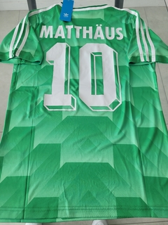Camiseta adidas Alemania Retro Suplente Verde Matthaus 10 1990