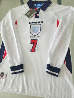 Camiseta Umbro Retro Inglaterra Manga Larga Titular Beckham 1998 en internet