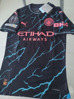 Camiseta Puma Authentic Manchester City Negra Julian Alvarez 19 2023 2024 Match en internet