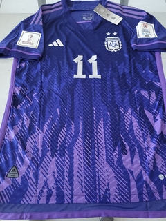 Camiseta adidas Argentina HeatRdy Suplente Violeta Di Maria 11 2022 2023 Parches Qatar