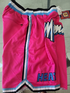 Short Basquet Miami Heats Rosa Con Bolsillos Nba - comprar online