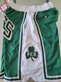 Short NBA Boston Celtics Verde y Blanco Con Bolsillos Basquet - comprar online