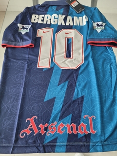 Camiseta Nike Arsenal Retro Suplente Azul 1996 1997 #10 Bergkamp