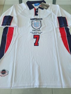 Camiseta Umbro Retro Inglaterra Titular 1998 Beckham #7