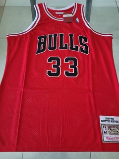 Musculosa Basquet Chicago Bulls Retro MATCH Roja Pippen #33 1997 1998 - comprar online
