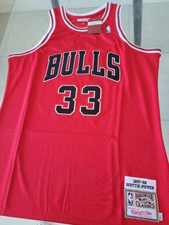 Musculosa Basquet Chicago Bulls Retro MATCH Roja Pippen #33 1997 1998 en internet