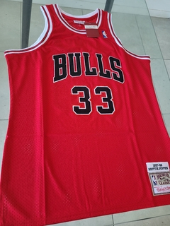 Musculosa Basquet Chicago Bulls Retro MATCH Roja Pippen #33 1997 1998 - Roda Indumentaria