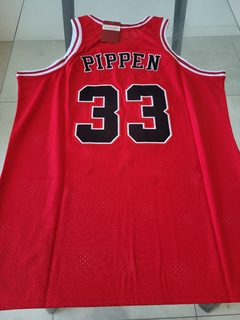 Musculosa Basquet Chicago Bulls Retro MATCH Roja Pippen #33 1997 1998