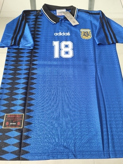 Camiseta Adidas Argentina Retro Suplente Azul 1994 1995 #18 Scaloni - comprar online