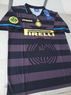 Camiseta Umbro Inter de Milan retro 1997 tercera negra Ronaldo #10 - Roda Indumentaria