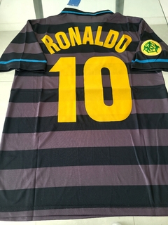 Camiseta Umbro Inter de Milan retro 1997 tercera negra Ronaldo #10