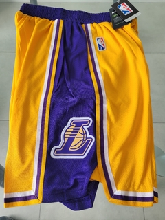 Short Basquet Los Angeles Lakers Amarillo Con Bolsillos Nba - comprar online