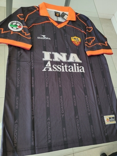Camiseta Diadora AS Roma Retro Negra Totti #10 1999 2000 #RODAINDUMENTARIA - Roda Indumentaria