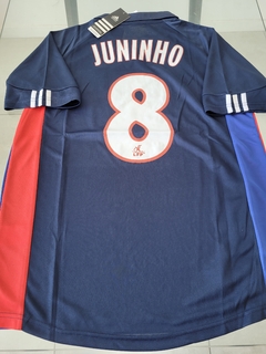 Camiseta Umbro retro Lyon Suplente Negra Juninho Pernambucano 8 2001 2002