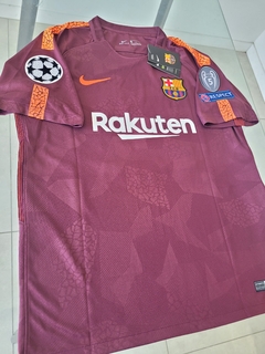 Camiseta Nike Retro Barcelona Suplente Tercera Bordo 2017 2018 Messi 10 - Roda Indumentaria