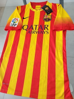 Camiseta Nike Barcelona Retro Suplente Amarilla Messi #10 2013 2014 La Liga en internet