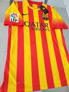 Camiseta Nike Barcelona Retro Suplente Amarilla Messi #10 2013 2014 La Liga - Roda Indumentaria