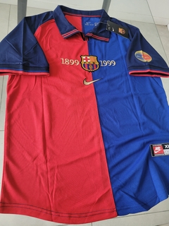 Camiseta Nike Retro Barcelona Titular Rivaldo #11 1999 2000 - Roda Indumentaria