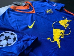 Camiseta Nike RB Leipzig Suplente Azul y Naranja #9 Poulsen 2020 2021 en internet