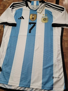 Camiseta adidas Argentina HeatRdy Titular De Paul 7 2022 2023 Parche Campeon Match - comprar online