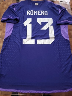 Camiseta adidas Argentina HeatRdy Suplente Violeta Cristian Cuti Romero 13 2022 2023 Parche Campeon Match - Roda Indumentaria